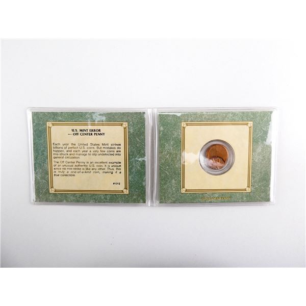 COLLECTIBLE U.S. MINT ERROR OFF CENTER PENNY