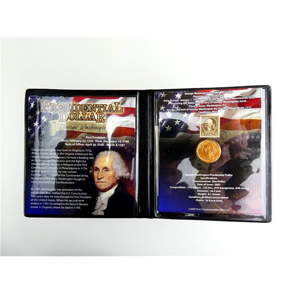 COLLECTIBLE U.S. GEORGE WASHINGTON PRESIDENTIAL DOLLAR / STAMP SET