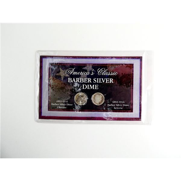 COLLECTIBLE U.S. BARBER SILVER DIME
