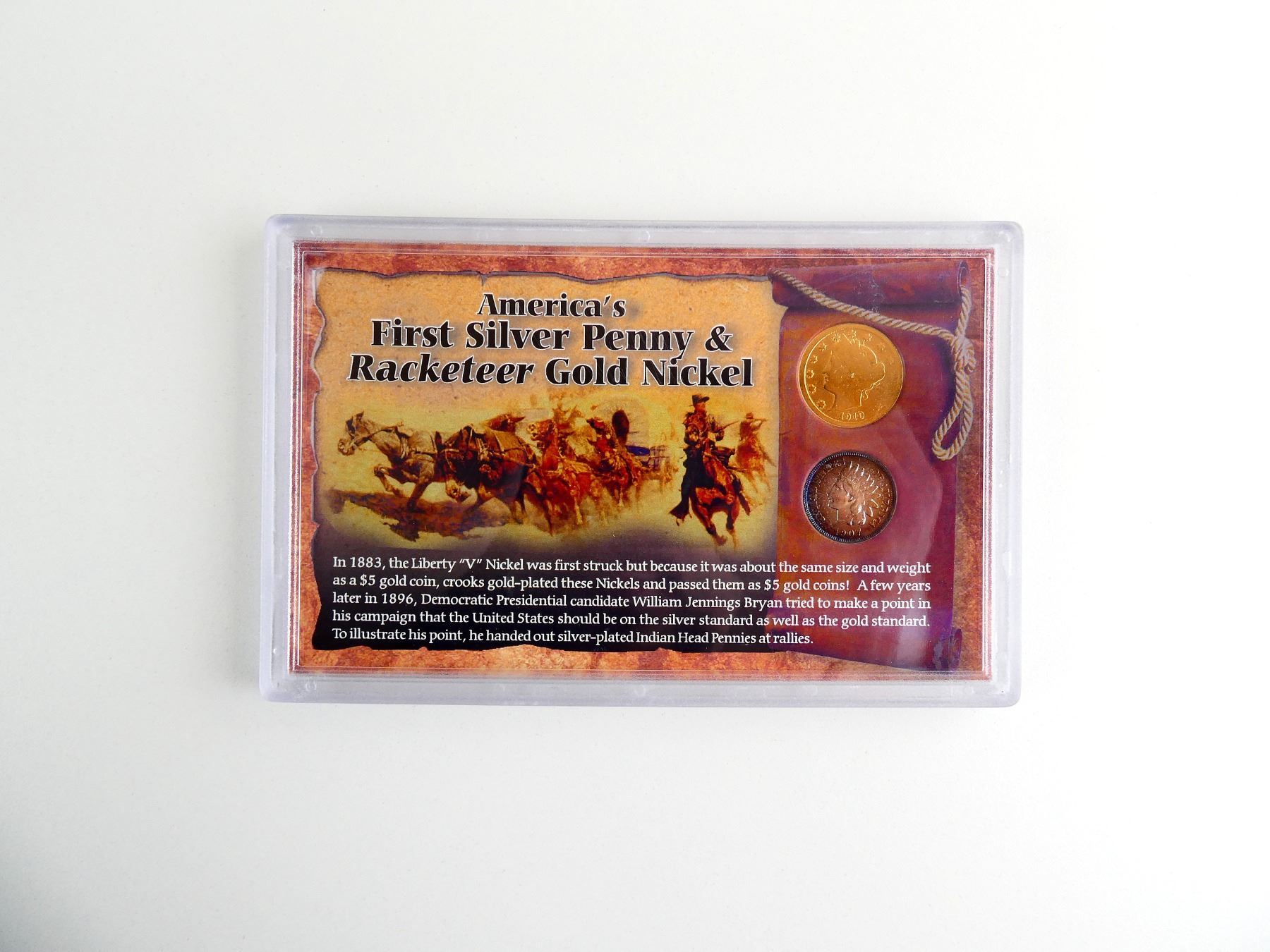 COLLECTIBLE U.S. FIRST SILVER PENNY AND RACKETEER GOLD NICKEL SET ...