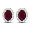 Image 1 : 14KT White Gold 1.7ctw Ruby and Diamond Earrings