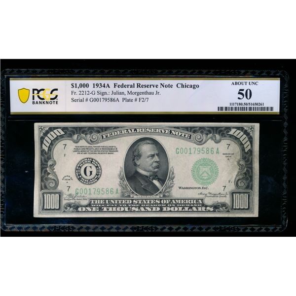 1934A $1000 Chicago FRN PCGS 50
