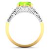 Image 4 : 14KT Yellow Gold 2.3ctw Peridot and Diamond Ring