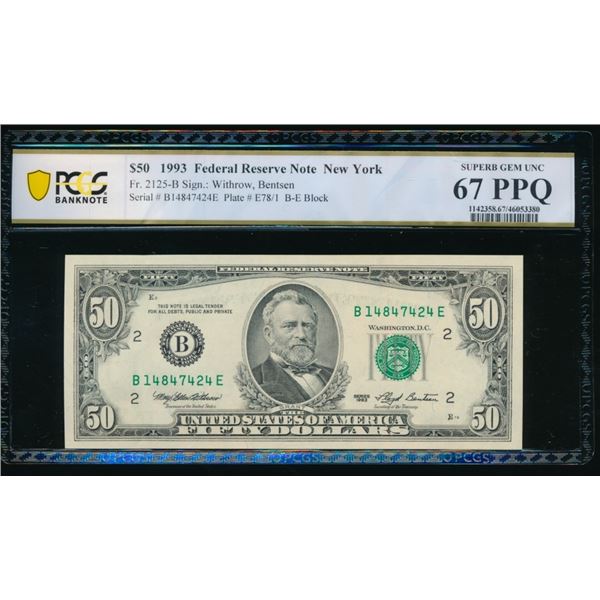 1993 $50 New York FRN PCGS 67PPQ