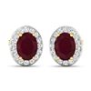 Image 2 : 14KT Yellow Gold 3ctw Ruby and Diamond Earrings