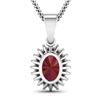 Image 3 : 14KT White Gold 1.5ctw Ruby and Diamond Pendant
