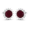 Image 2 : 14KT White Gold 2.1ctw Ruby and Diamond Earrings