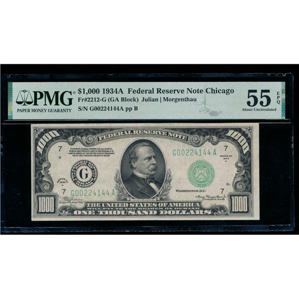 1934A $1000 Chicago FRN PMG 55EPQ