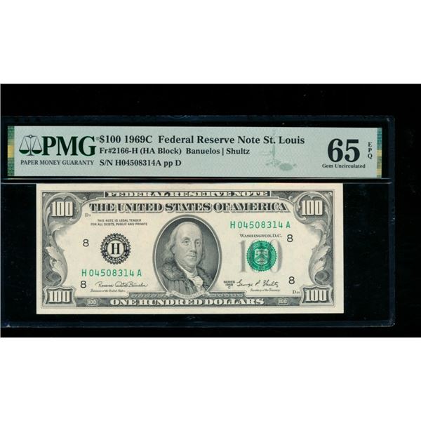 1969C $100 St Louis FRN PMG 65EPQ