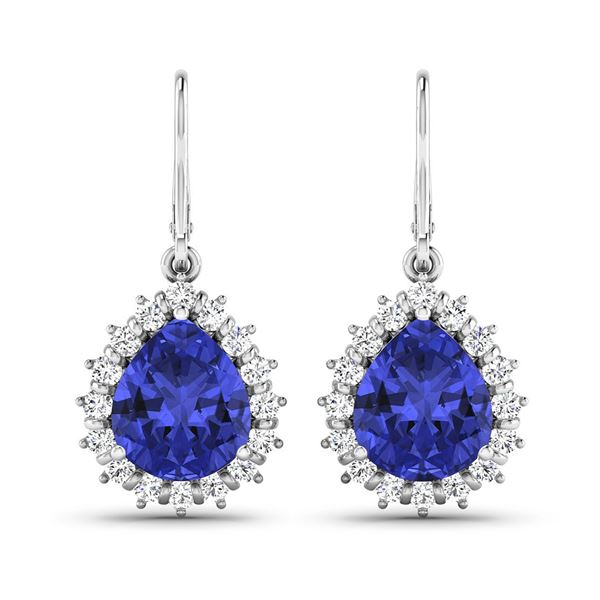 14KT White Gold 2.88ctw Tanzanite and Diamond Earrings