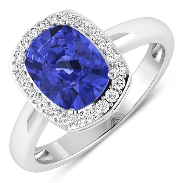 14KT White Gold 2.02ctw Tanzanite and Diamond Ring