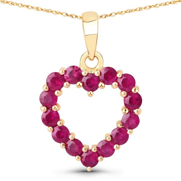 10KT Yellow Gold 0.43ctw Ruby Pendant