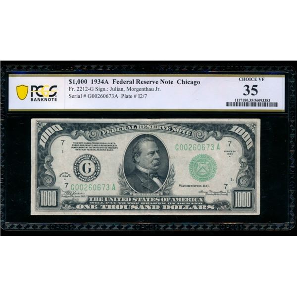 1934A $1000 Chicago FRN PCGS 35