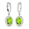 Image 2 : 14KT White Gold 2.1ctw Peridot Topaz and Diamond Earrings