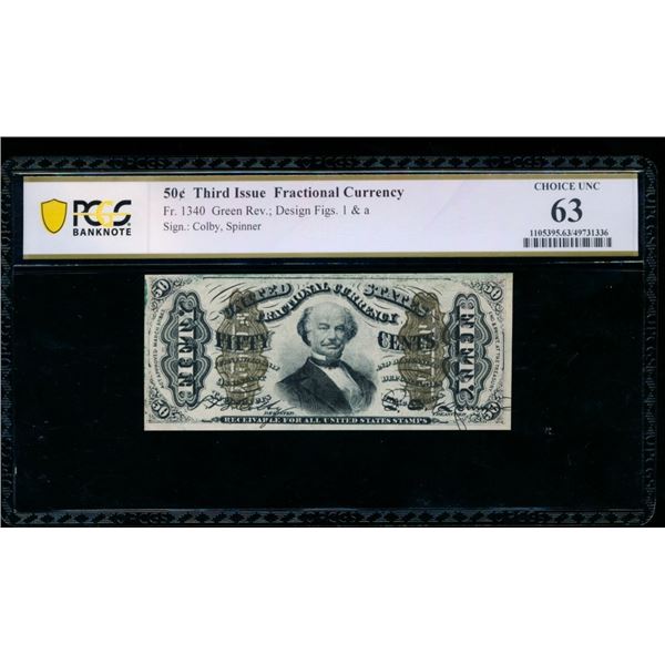 50 Cent Third Issue Fractional PCGS 63