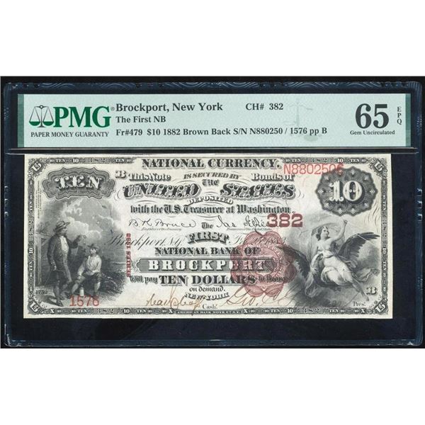 1882 $10 Brockport NY National PMG 65EPQ
