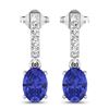 14KT White Gold 1.24ctw Tanzanite and Diamond Earrings