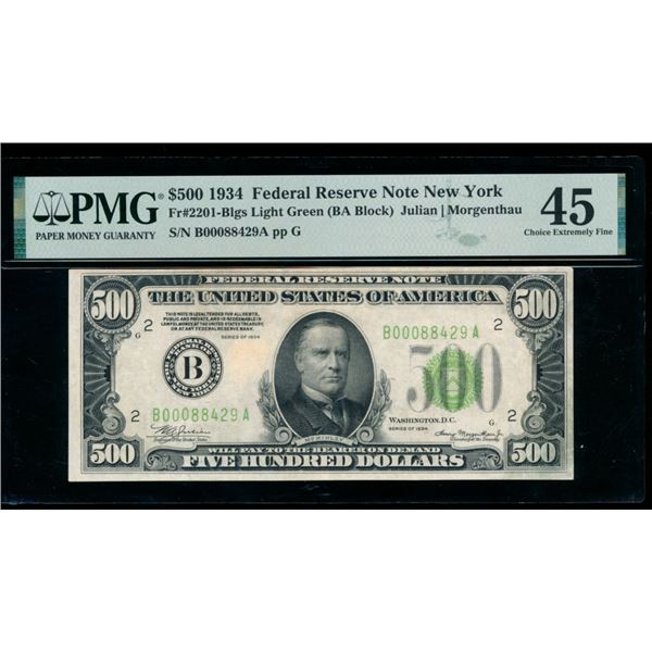 1934 $500 New York FRN PMG 45