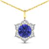 14KT Yellow Gold 2.02ctw Tanzanite and Diamond Pendant