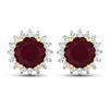 14KT Yellow Gold 2.1ctw Ruby and Diamond Earrings