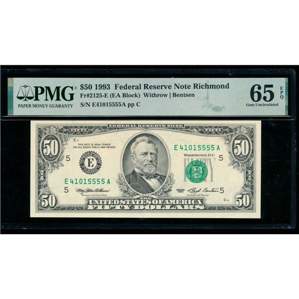 1993 $50 Richmond FRN PMG 65EPQ