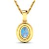 Image 3 : 14KT Yellow Gold 0.96ct Aquamarine and Diamond Pendant with Chain