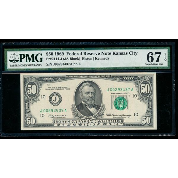 1969 $50 Kansas City FRN PMG 67EPQ