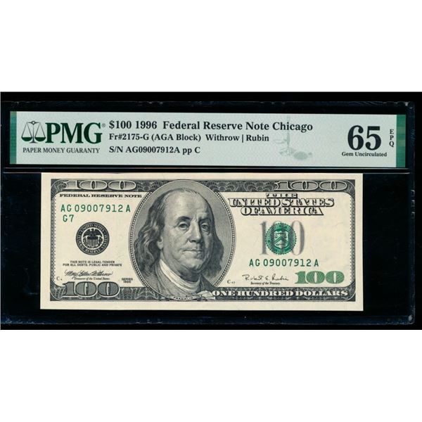 1996 $100 Chicago FRN PMG 65EPQ
