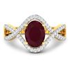 Image 3 : 14KT Yellow Gold 1.5ctw Ruby and Diamond Ring