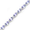 Image 3 : Rhodium Plated 6.00ctw Tanzanite Bracelet
