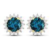 14KT Yellow Gold 1.6ctw London Blue Topaz and Diamond Earrings