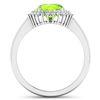 Image 4 : 14KT White Gold 1.6ctw Peridot and Diamond Ring