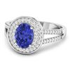 Image 2 : 14KT White Gold 1.09ctw Tanzanite and Diamond Ring