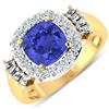 14KT Yellow Gold 1.99ct Tanzanite and Diamond Ring