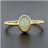 Image 2 : Vintage Handmade 18k Gold Oval Cabochon Cut Opal Solitaire Petite Cocktail Ring