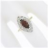 Image 7 : Vintage 14k Gold 1.57 ctw Marquise Garnet & Old Single Diamond Halo Cocktail Rin
