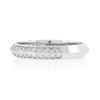 Image 5 : NEW Platinum 0.30 ctw Round Pave Diamond Dual Row 3.4mm Wide Knife Edge Band Rin