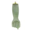 Image 4 : Vintage Solid 14k Yellow Gold Green Jade Large Figa Hand Charm Pendant