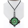 Vintage Georg Hornemann Carved Jadeite Jade Black Onyx Diamond Pendant Necklace
