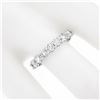 Image 3 : NEW Platinum 1.12 ctw Round Shared Prong Diamond Low Profile Wedding Band Ring