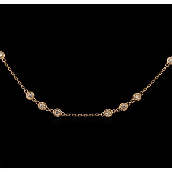 1.99 ctw Diamond Necklace - 14KT Rose Gold