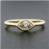 Image 2 : NEW 14k Yellow Gold 0.53 ctw Marquise Bezel Diamond Solitaire Petite Simple Ring