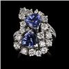 Image 1 : 3.57 ctw Tanzanite and 2.07 ctw Diamond 14K White Gold Ring
