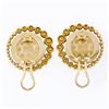 Image 5 : Sicis 18K Yellow Gold Micromosaic Strawberry w/ Yellow Sapphire Button Earrings