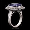 Image 3 : 6.58 ctw Tanzanite and 2.24 ctw Diamond 18K White Gold Ring (GIA CERTIFIED)