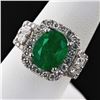Image 2 : 3.45 ctw Emerald and 1.37 ctw Diamond Platinum Ring