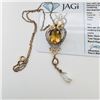 Image 1 : 5.84 ctw Citrine and 0.29 ctw Diamond 14KT Yellow Gold Victorian Pendant