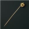Image 4 : Antique 18k Solid Yellow Petite Simple High Polished Tube Love Knot Stick Pin