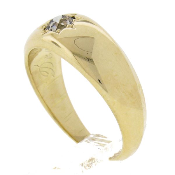 Antique Victorian 18k Gold GIA Fancy Pinkish Brown Old European Diamond Ring