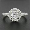 Image 3 : Platinum 1.65 ctw E Flawless GIA Round Diamond LOW PROFILE Halo Engagement Ring